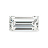 Charles & Colvard Forever One™ straight baguette shape moissanite gemstone with IF-VS1 clarity and high hardness.