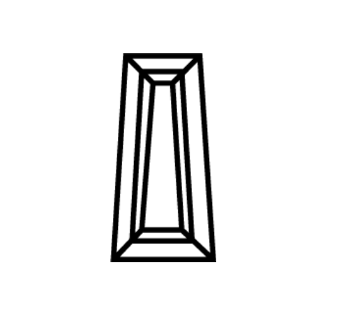 Charles & Colvard Forever One™ Tapered Baguette Shape Moissanite gemstone outline icon