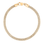 Tidal Tennis 14K Gold Bracelet with diamond-cut design, Italian craftsmanship in yellow gold