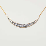 Thane Gold Vermeil Pendant necklace with sliced raw uncut diamonds and 18k gold chain.