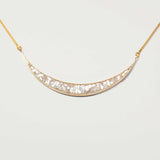 Thane Gold Vermeil Pendant necklace with sliced raw uncut diamonds and 18k gold vermeil on a delicate chain
