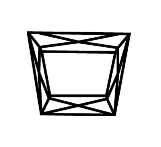 Charles & Colvard Forever One trapezoid shape moissanite gemstone icon illustration