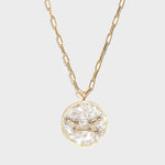 Virgo Gold Vermeil Pendant necklace with raw and rose cut diamonds on an 18k gold vermeil chain