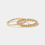 Harwich Thick Gold Rope Ring in 14K yellow gold with a twisted rope design, 2.2mm band width, stackable style.