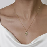 Diamond Scattered Disc Pendant Necklace in 14K Gold