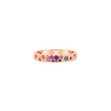 Sapphire Scattered Rainbow Petite Band in 14K Gold