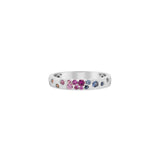 Sapphire Scattered Rainbow Petite Band in 14K Gold