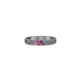 Sapphire Scattered Rainbow Petite Band in 14K Gold