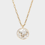 Aquarius Gold Vermeil pendant necklace with raw diamonds and 18K gold chain