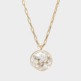 Aquarius Gold Vermeil pendant necklace with raw diamonds and 18K gold chain