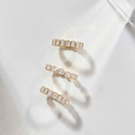 Highland oval cut diamond bezel eternity rings in 14k gold with lab-grown diamonds