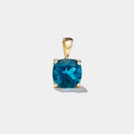 14k gold pendant with AAA-quality London Blue Topaz Horizon Necklace or Pendant