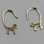 18K yellow gold cat tail hook earrings for women