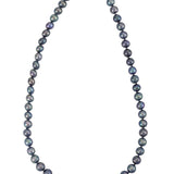 18-inch freshwater pearl strand necklace with peacock-colored cultured pearls and stainless steel magnetic clasp