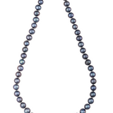 18-inch freshwater pearl strand necklace with 8-9 mm peacock pearls and stainless steel magnetic clasp