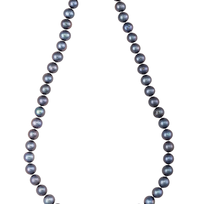 18-inch freshwater pearl strand necklace with 8-9 mm peacock pearls and stainless steel magnetic clasp