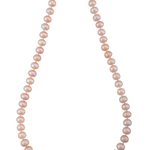 18-inch pink freshwater pearl strand necklace with stainless steel magnetic clasp