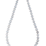18-inch elegant freshwater pearl strand necklace with white cultured pearls and stainless steel magnetic clasp