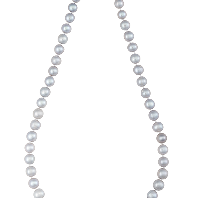 18-inch elegant freshwater pearl strand necklace with white cultured pearls and stainless steel magnetic clasp