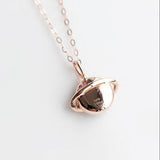 Earth Moon Doublet Opal & Diamond Pendant Necklace in 18K Rose Gold