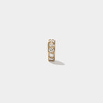 14k solid gold diamond rondelle bead pendant with 11 lab-grown diamonds for versatile necklace or bracelet use