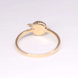 18K yellow gold Earth and Moon Doublet Opal ring with diamond centerpiece