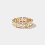 Nauset Light Bezel Eternity Band with bezel-set emerald-cut lab-grown diamonds in solid gold
