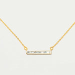 Emlyn Gold Vermeil pendant necklace with raw diamond bar on fine gold vermeil chain