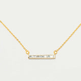 Emlyn Gold Vermeil pendant necklace with raw diamond bar on fine gold vermeil chain