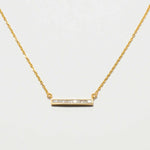Emlyn Gold Vermeil Pendant necklace with sliced raw diamond bar on fine gold chain