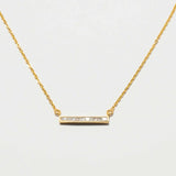 Emlyn Gold Vermeil Pendant necklace with sliced raw diamond bar on fine gold chain