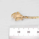 Eternal Flame Mexican Fire Opal Diamond Necklace in 18K Yellow Gold