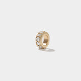 14k solid gold Diamond Rondelle Bead pendant with lab-grown diamonds for necklace or bracelet