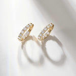 Cairn 3 carat diamond inside outside hoop earrings in 14k gold with lab-grown diamonds