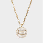 Gemini Gold Vermeil pendant necklace with raw and rose cut diamonds on an 18k gold vermeil chain
