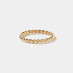 Harwich Thick Gold Rope Ring twisted 14K yellow gold stacking band handcrafted in the USA