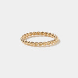 Harwich Thick Gold Rope Ring twisted 14K yellow gold stacking band handcrafted in the USA