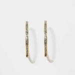 Hapur Gold Vermeil Hoop Earrings with raw uncut diamonds and silver resin, 18k gold layered, elegant and versatile jewelry.