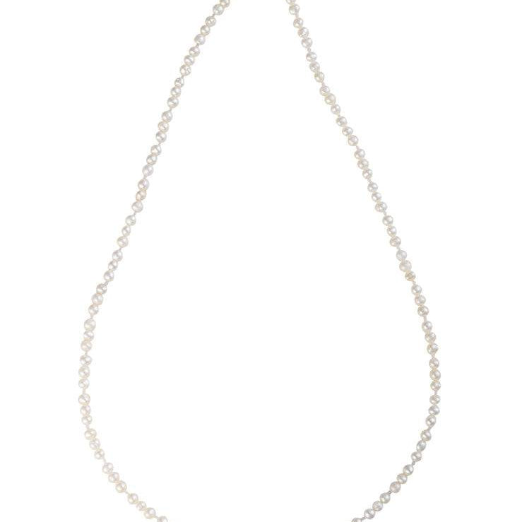 16-inch signature freshwater pearl strand necklace with tiny white pearls and gold magnetic clasp