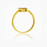 Sapphire Scattered Rainbow Pear Ring in 14K Gold