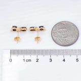 Kitty Cat Doublet Opal Diamond Stud Earrings in 18K Yellow Gold