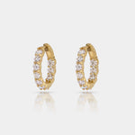 Pair of Cairn 3 Carat Diamond inside outside hoop earrings with lab-grown diamonds set in 14k gold