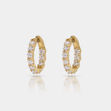 Pair of Cairn 3 Carat Diamond inside outside hoop earrings with lab-grown diamonds set in 14k gold