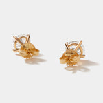 Pair of 3 carat lab grown diamond stud earrings with 14k gold 4-prong martini setting