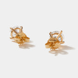 Pair of 3 carat lab grown diamond stud earrings with 14k gold 4-prong martini setting