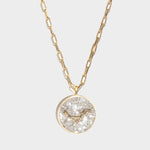 Libra Gold Vermeil Pendant Necklace with raw diamonds and 18k gold chain