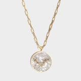 Libra Gold Vermeil Pendant Necklace with raw diamonds and 18k gold chain