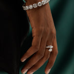 14K white gold diamond tennis bracelet with 45.80 carats lab-grown round brilliant diamonds
