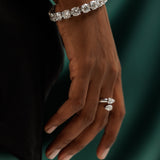 14K white gold diamond tennis bracelet with 45.80 carats lab-grown round brilliant diamonds