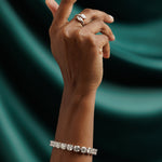 14K white gold diamond tennis bracelet with lab-grown round brilliant diamonds and secure safety clasp